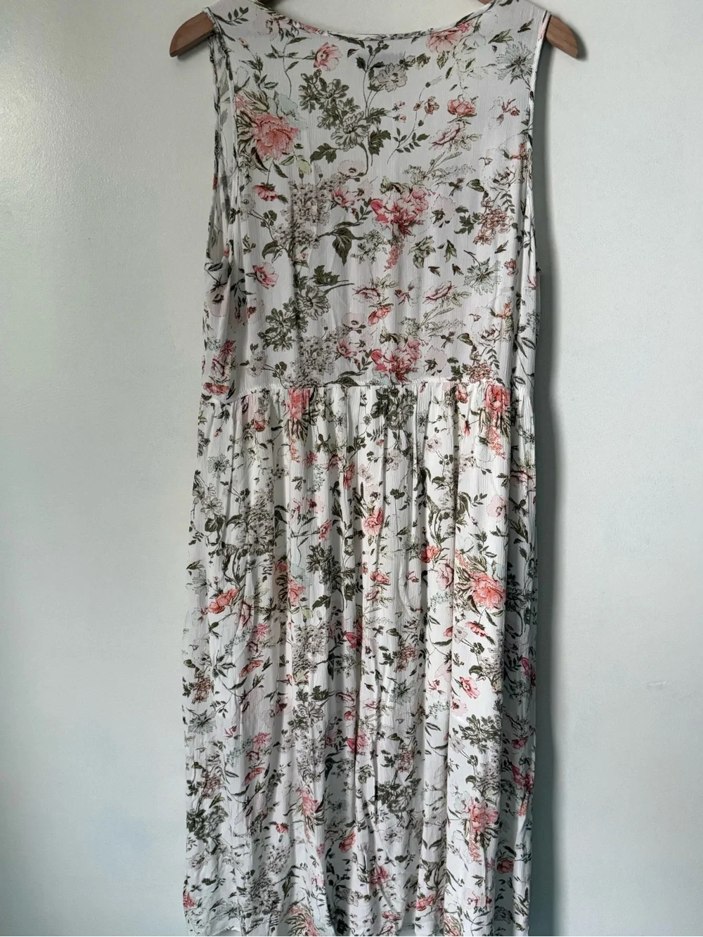 Frye Cream Maxi Dress with Pink Floral Print - Picture 6 of 8